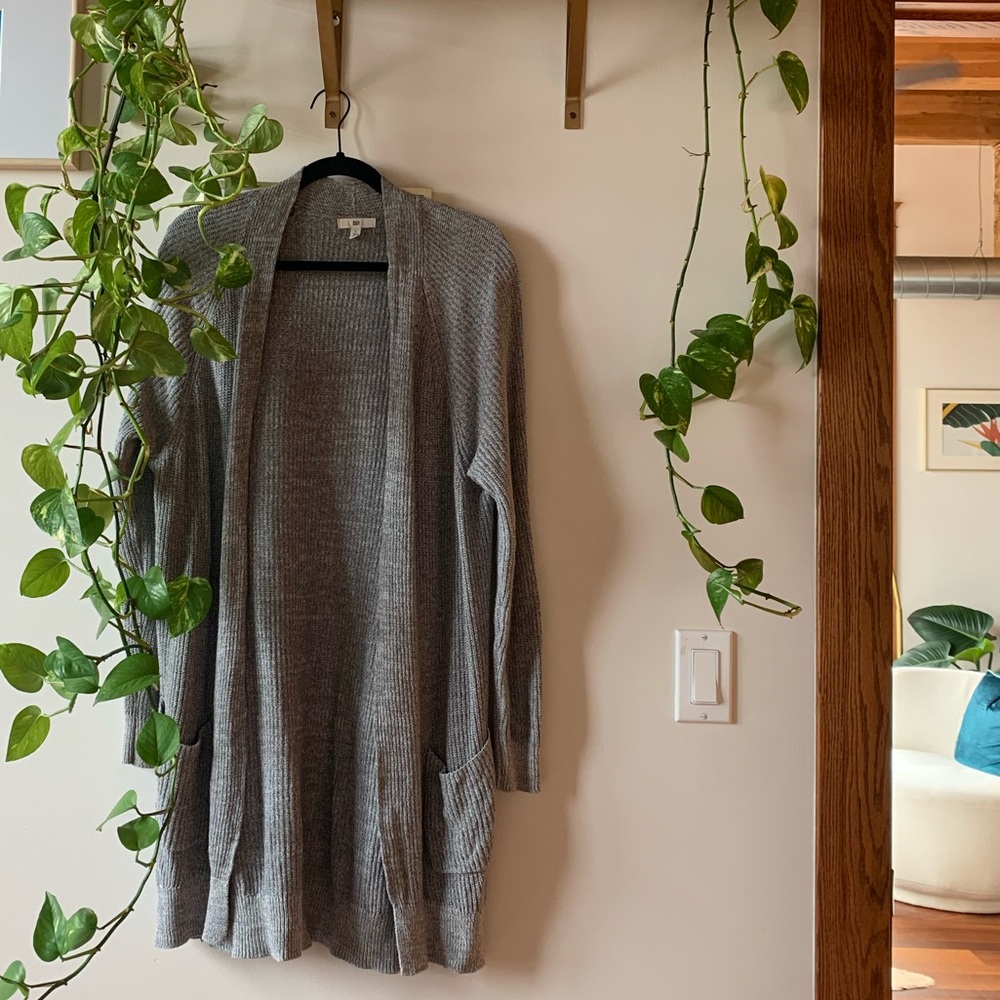 BP. Gray Long Cardigan